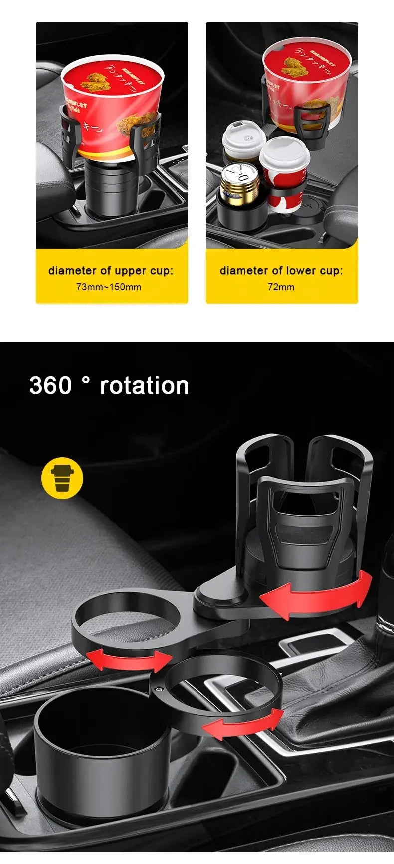 Esence© 4 in 1 Multifunctional Car Cup Holder